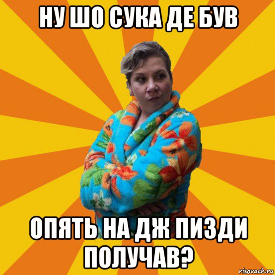 ну шо сука де був опять на дж пизди получав?, Мем Типичная мама