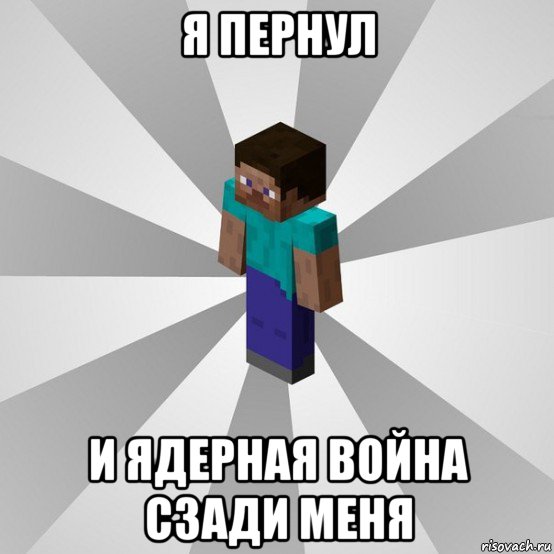 я пернул и ядерная война сзади меня, Мем Типичный игрок Minecraft