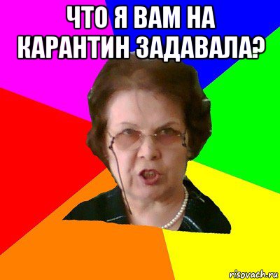 что я вам на карантин задавала? , Мем Типичная училка