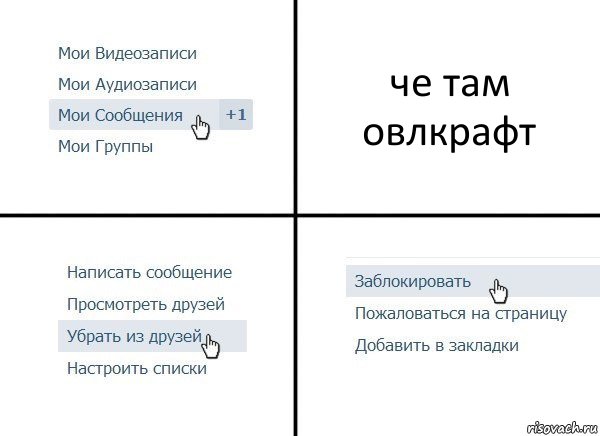 че там овлкрафт, Комикс  Удалить из друзей