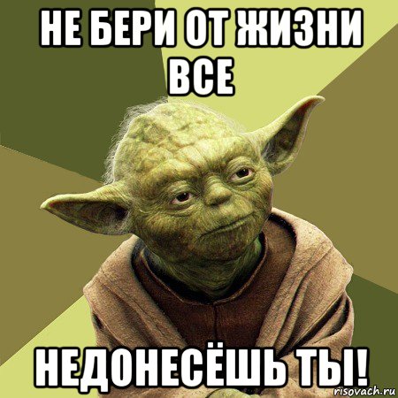 не бери от жизни все недонесёшь ты!, Мем Йода