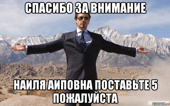 спасибо за внимание наиля аиповна поставьте 5 пожалуйста, Мем железный человек