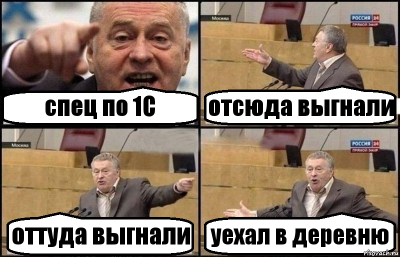 спец по 1С отсюда выгнали оттуда выгнали уехал в деревню, Комикс Жириновский