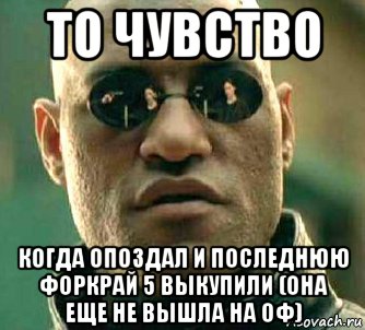 то чувство когда опоздал и последнюю форкрай 5 выкупили (она еще не вышла на оф), Мем  а что если я скажу тебе