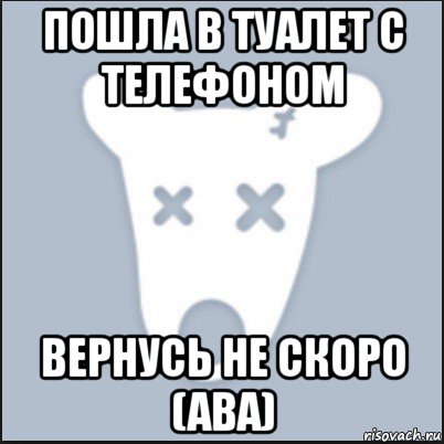 пошла в туалет с телефоном вернусь не скоро (ава), Мем Ава удалённой страницы вк