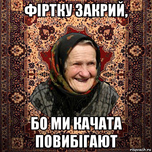 фіртку закрий, бо ми качата повибігают, Мем баба нюра