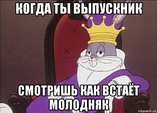 когда ты выпускник смотришь как встаёт молодняк, Мем Бакс король