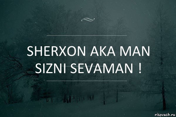 Sherxon aka man sizni sevaman !