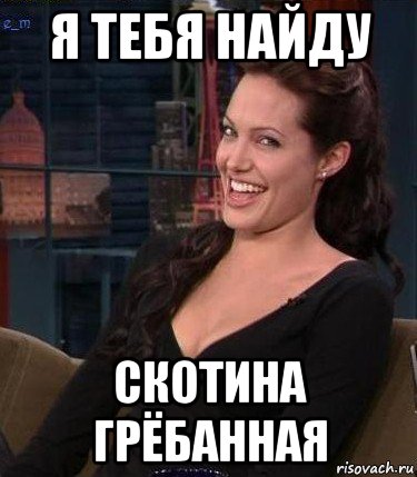 я тебя найду скотина грёбанная, Мем Джоли