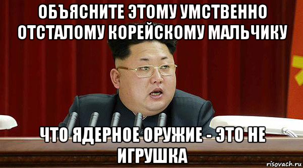 объясните этому умственно отсталому корейскому мальчику что ядерное оружие - это не игрушка, Мем КИМ ЧЕН ЫН с подбритыми бровями
