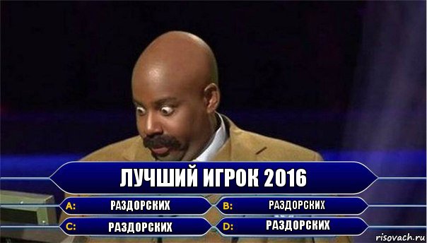 Лучший игрок 2016 Раздорских Раздорских Раздорских Раздорских, Комикс      Кто хочет стать миллионером