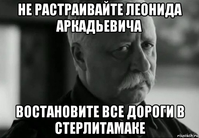 не растраивайте леонида аркадьевича востановите все дороги в стерлитамаке, Мем Не расстраивай Леонида Аркадьевича