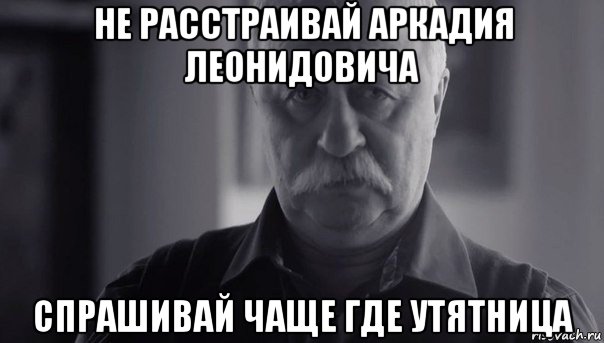 не расстраивай аркадия леонидовича спрашивай чаще где утятница, Мем Не огорчай Леонида Аркадьевича