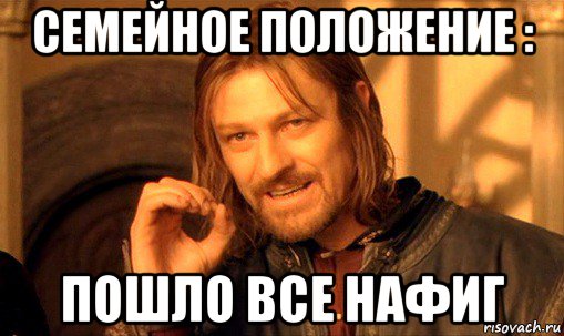 семейное положение : пошло все нафиг, Мем Нельзя просто так взять и (Боромир мем)