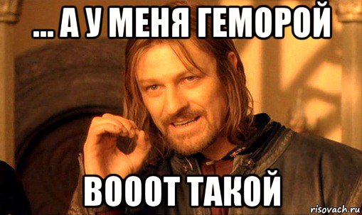 ... а у меня геморой вооот такой, Мем Нельзя просто так взять и (Боромир мем)