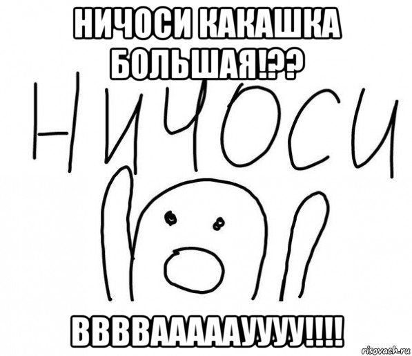 ничоси какашка большая!?? ввввааааауууу!!!!, Мем  Ничоси