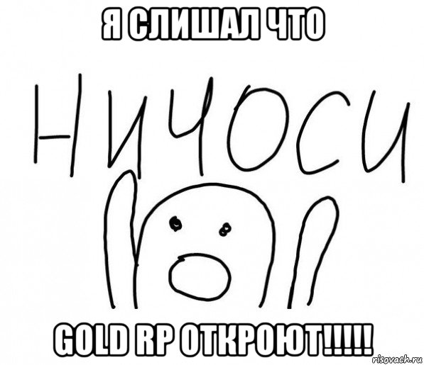 я слишал что gold rp откроют!!!!!, Мем  Ничоси