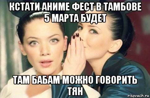 кстати аниме фест в тамбове 5 марта будет там бабам можно говорить тян, Мем  Он