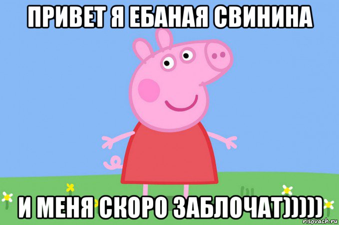 привет я ебаная свинина и меня скоро заблочат))))), Мем Пеппа
