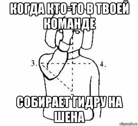 когда кто-то в твоей команде собирает гидру на шена, Мем  Перекреститься