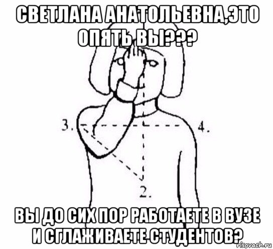 светлана анатольевна,это опять вы??? вы до сих пор работаете в вузе и сглаживаете студентов?, Мем  Перекреститься