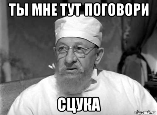 ты мне тут поговори сцука