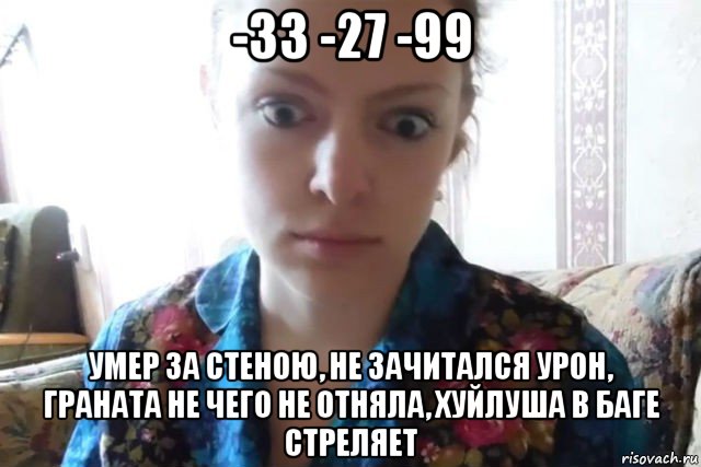 -33 -27 -99 умер за стеною, не зачитался урон, граната не чего не отняла, хуйлуша в баге стреляет, Мем    Скайп файлообменник