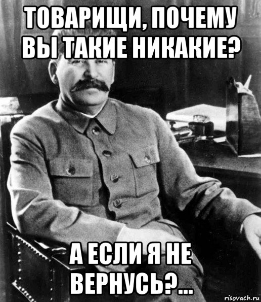 товарищи, почему вы такие никакие? а если я не вернусь?..., Мем  иосиф сталин