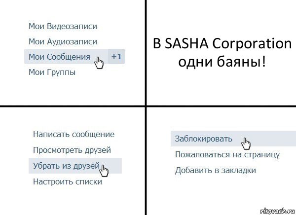 В SASHA Corporation одни баяны!, Комикс  Удалить из друзей