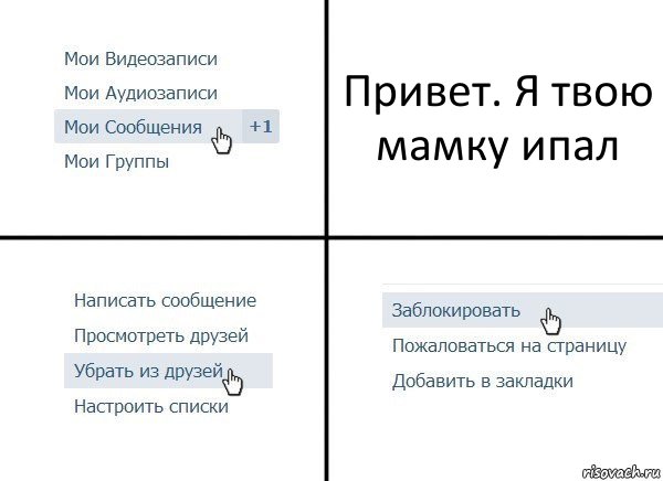Привет. Я твою мамку ипал, Комикс  Удалить из друзей