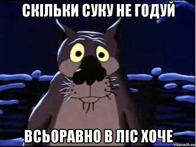 скільки суку не годуй всьоравно в ліс хоче, Мем волк