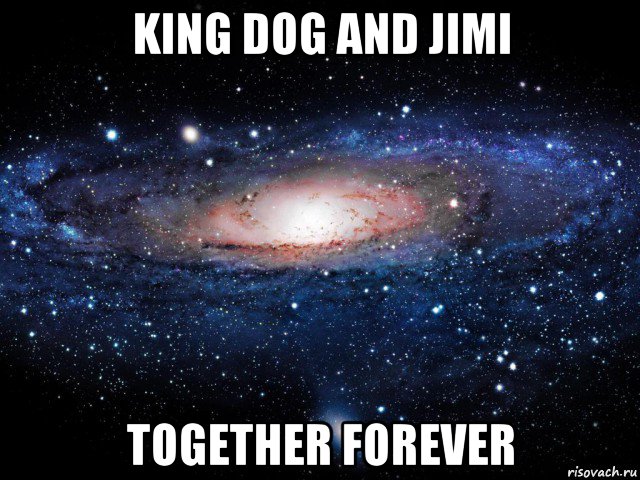 king dog and jimi together forever, Мем Вселенная