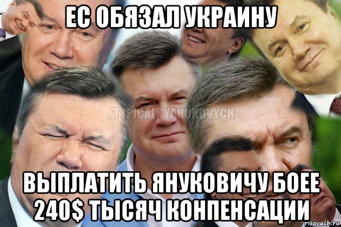 ес обязал украину выплатить януковичу боее 240$ тысяч конпенсации