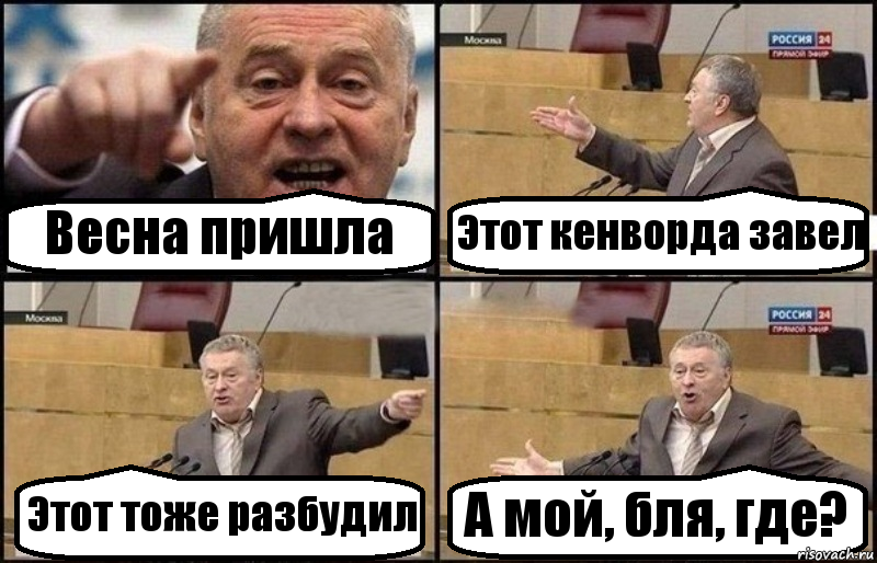 Весна пришла Этот кенворда завел Этот тоже разбудил А мой, бля, где?, Комикс Жириновский