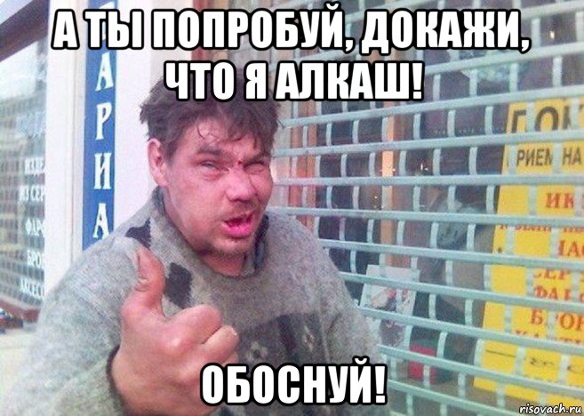 а ты попробуй, докажи, что я алкаш! обоснуй!