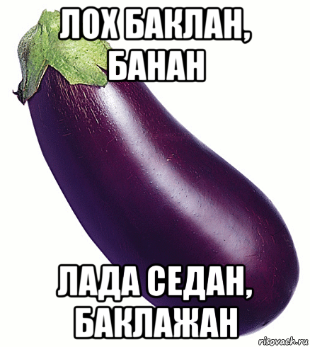 лох баклан, банан лада седан, баклажан