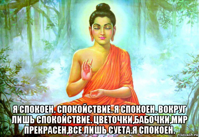  я спокоен. спокойствие. я спокоен. вокруг лишь спокойствие. цветочки,бабочки,мир прекрасен,все лишь суета.я спокоен.