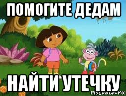 помогите дедам найти утечку, Мем Даша следопыт