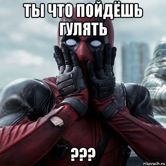 ты что пойдёшь гулять ???, Мем     Дэдпул