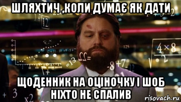 шляхтич ,коли думає як дати щоденник на оціночку і шоб ніхто не спалив