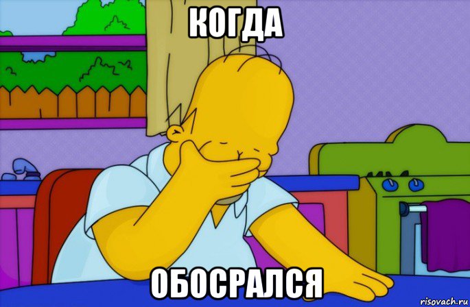 когда обосрался, Мем Homer simpson facepalm