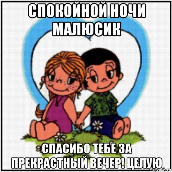 спокойной ночи малюсик спасибо тебе за прекрастный вечер! целую, Мем Love is