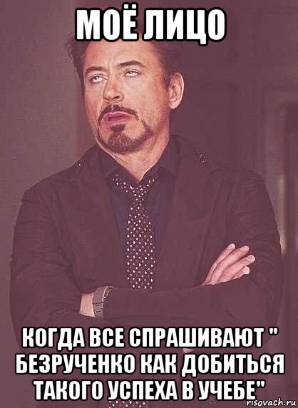 моё лицо когда все спрашивают " безрученко как добиться такого успеха в учебе", Мем  Мое выражение лица (вертик)