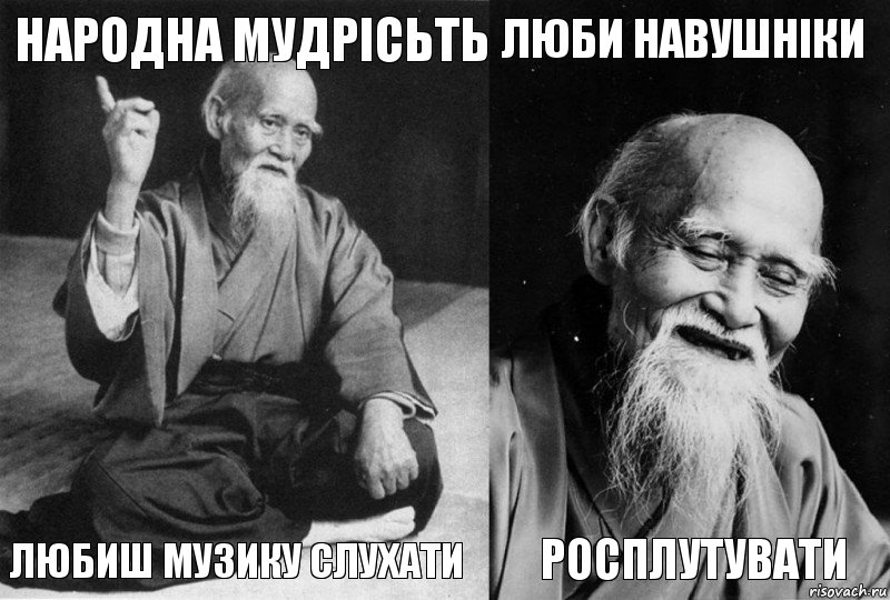 Народна мудрісьть Любиш музику слухати Люби навушніки Росплутувати, Комикс Мудрец-монах (4 зоны)