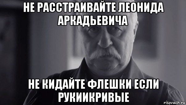 не расстраивайте леонида аркадьевича не кидайте флешки если рукиикривые, Мем Не огорчай Леонида Аркадьевича