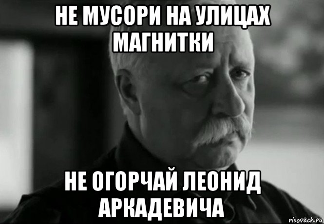 не мусори на улицах магнитки не огорчай леонид аркадевича, Мем Не расстраивай Леонида Аркадьевича