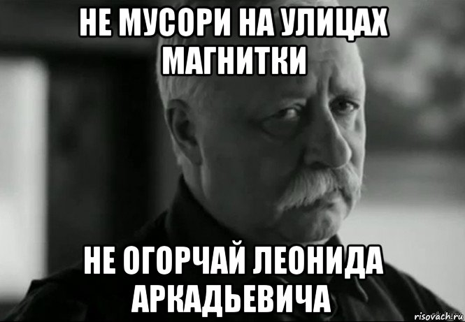 не мусори на улицах магнитки не огорчай леонида аркадьевича, Мем Не расстраивай Леонида Аркадьевича