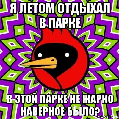 я летом отдыхал в парке в этой парке не жарко наверное было?, Мем Омская птица