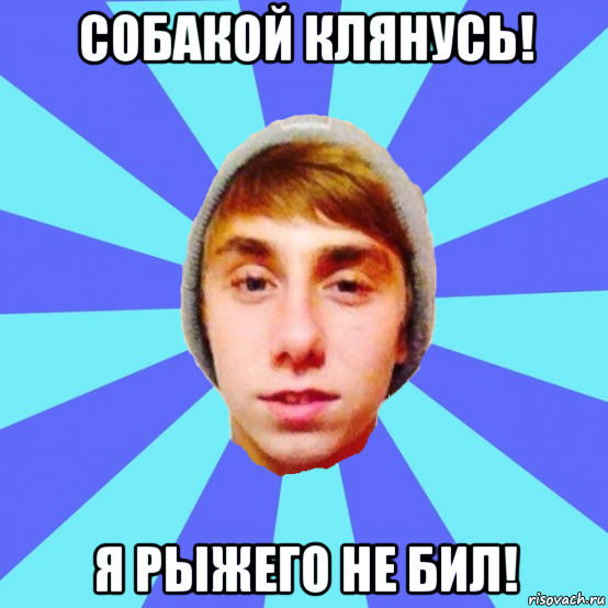 собакой клянусь! я рыжего не бил!