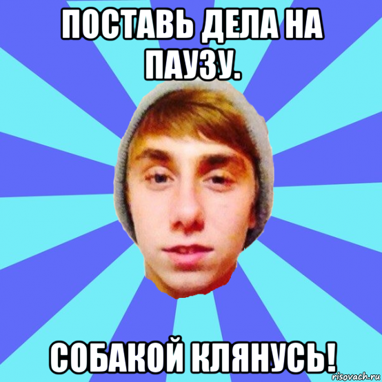 поставь дела на паузу. собакой клянусь!